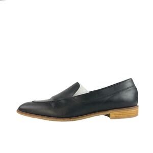 Everlane Women's Black Leather Slip On Low Top Almond Toe Loafers Shoes Size 8